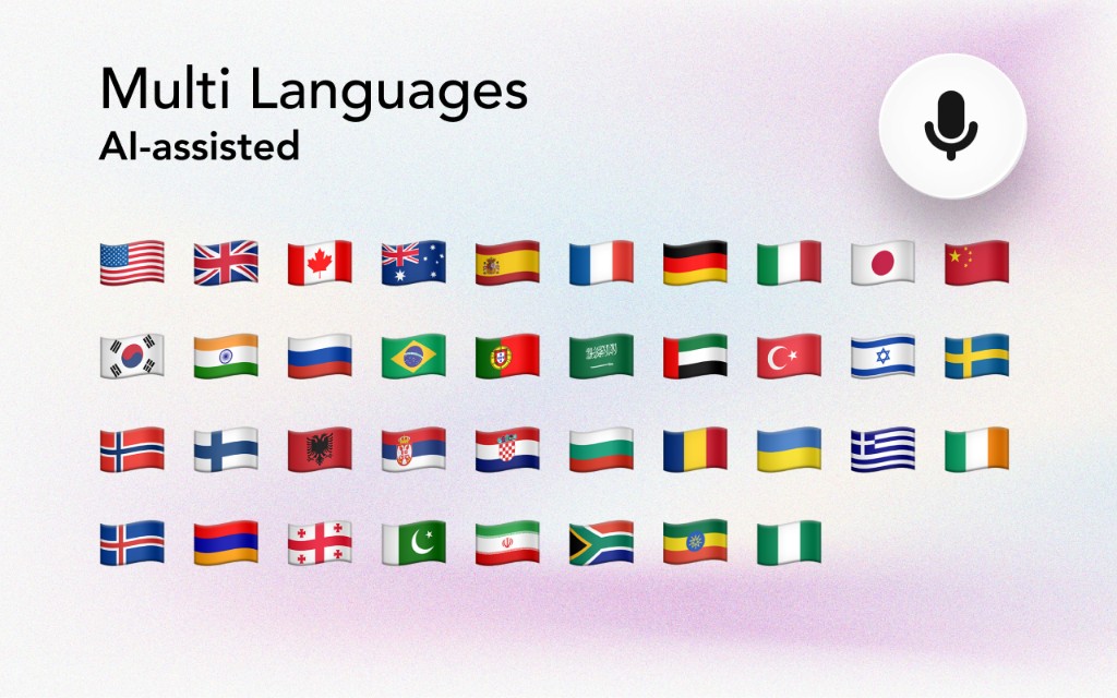 Language selection interface
