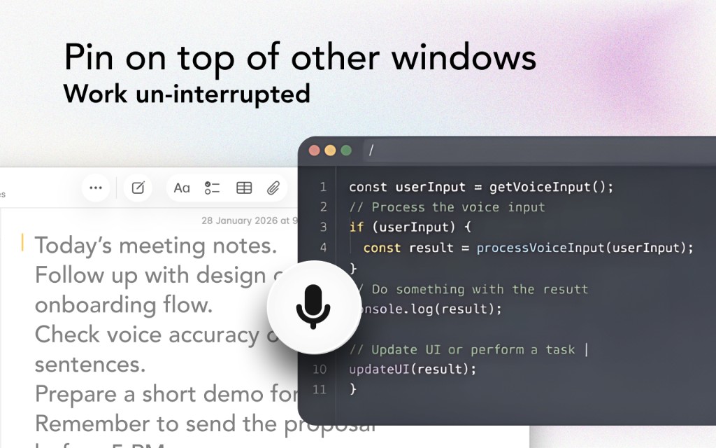 Floating button over code editor